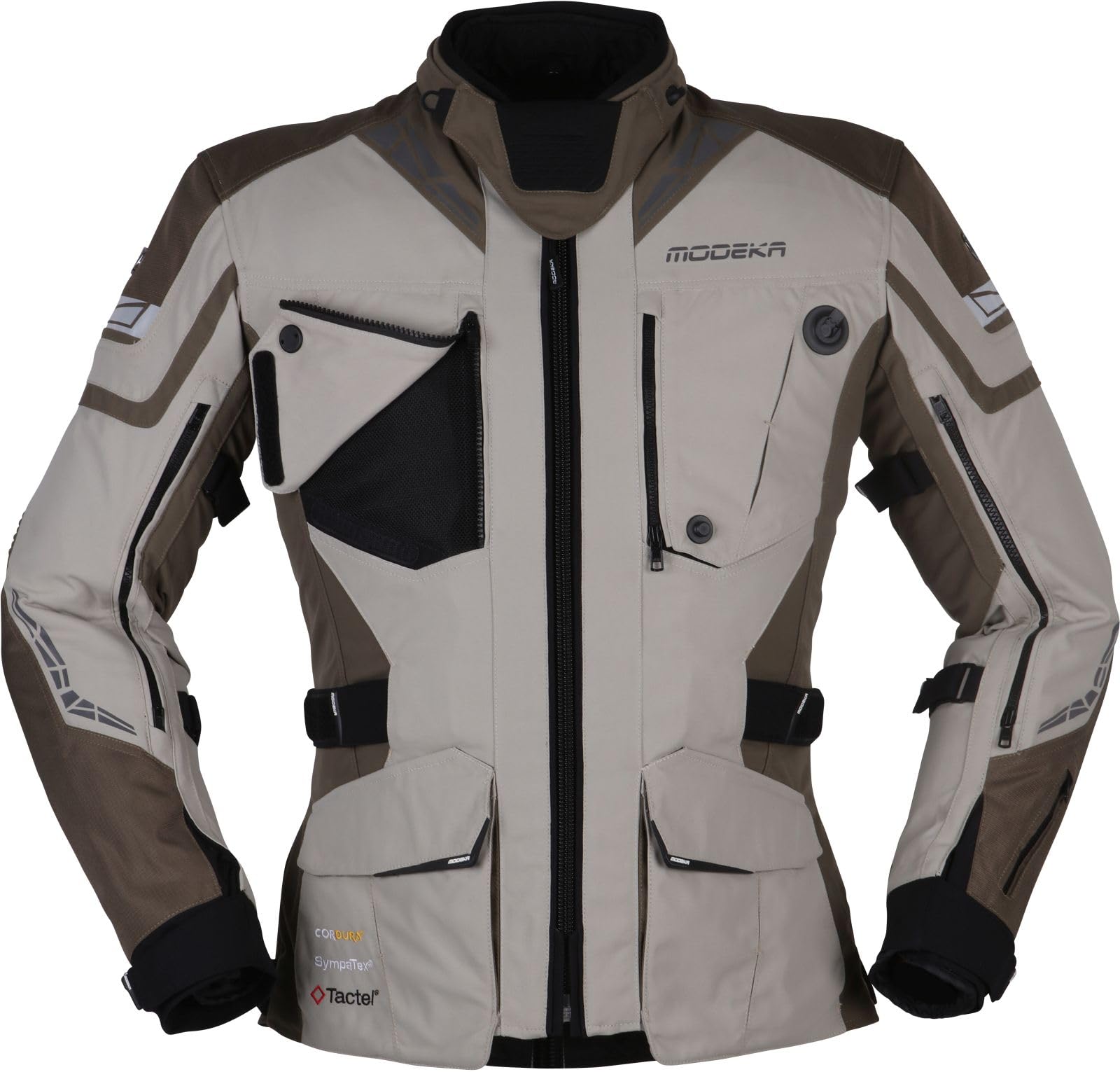 Modeka Panamericana 2 Motorrad Textiljacke, grau/braun, 3XL von Modeka