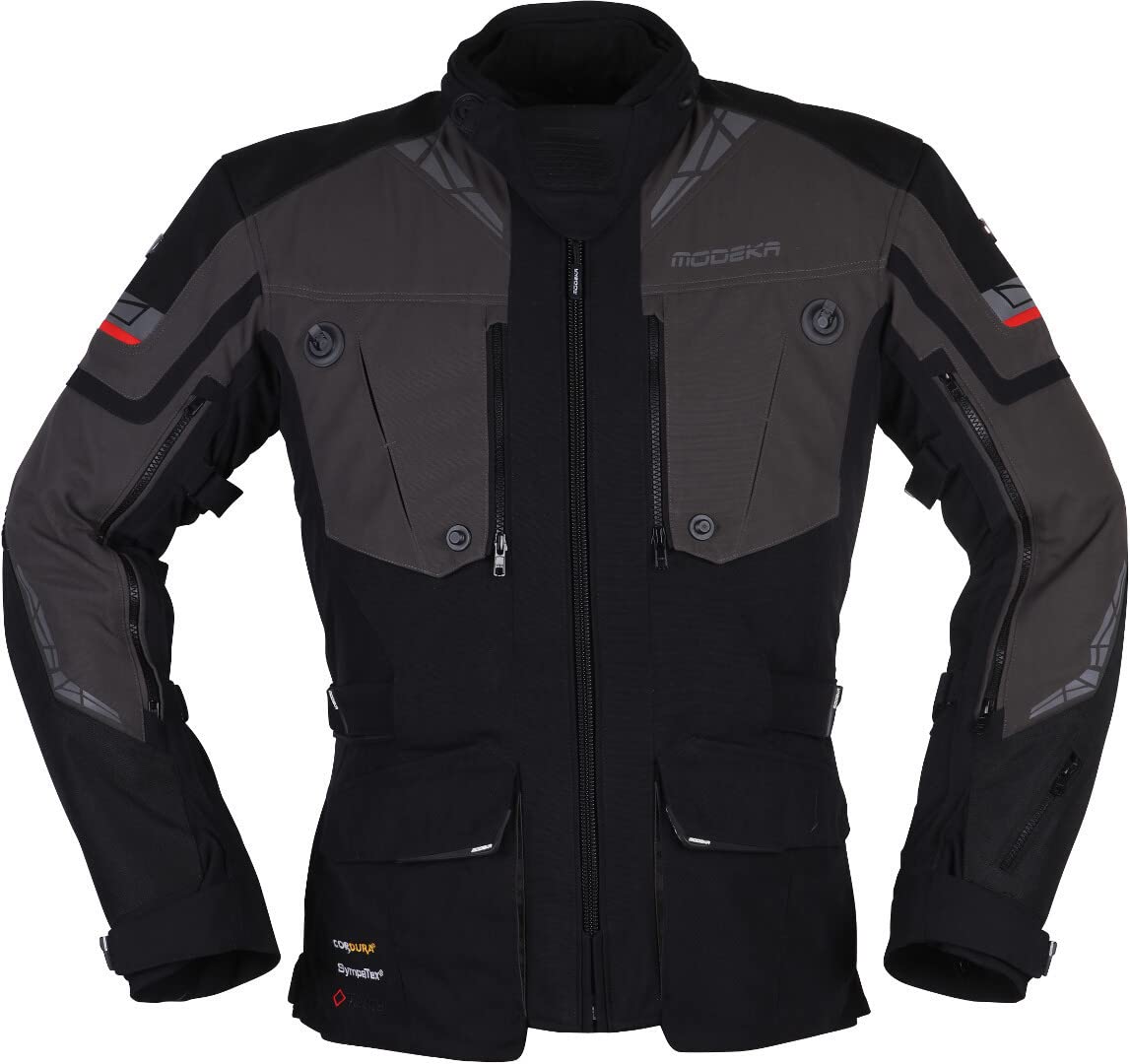 Modeka Panamericana 2 Motorrad Textiljacke (Black/Grey,4XL) von Modeka