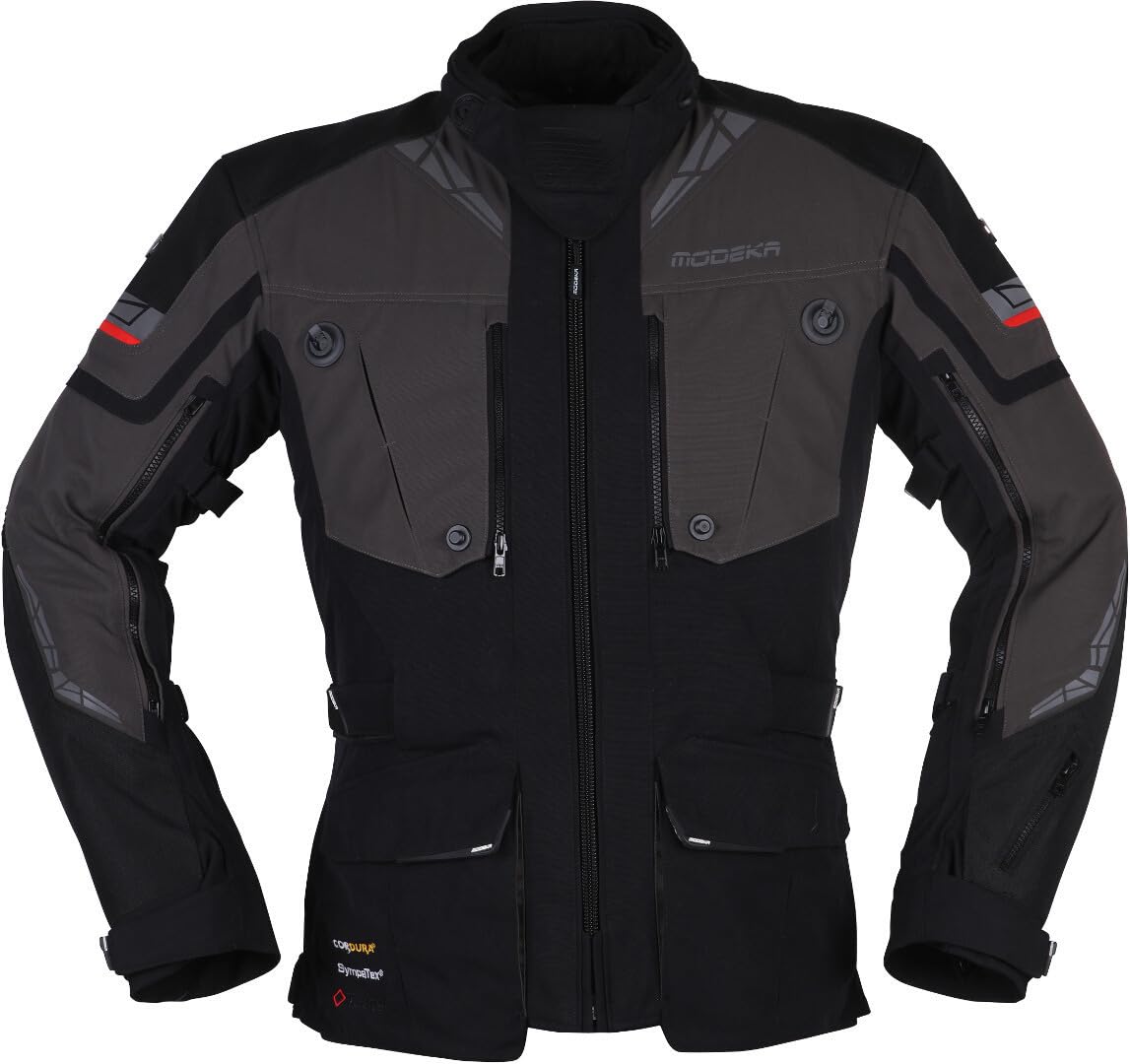 Modeka Panamericana 2 Motorrad Textiljacke (Black/Grey,M) von Modeka