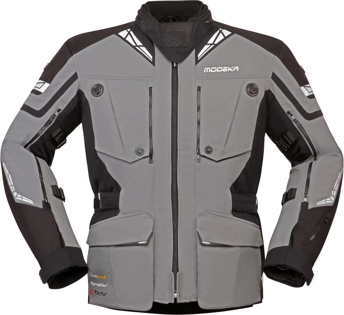 Modeka Panamericana 2 Motorrad Textiljacke, grau/schwarz, XXL von Modeka