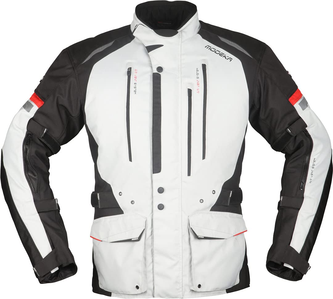 Modeka Striker II Motorrad Textiljacke (Light Grey/Black,M) von Modeka