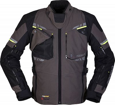 Modeka Taran, Textiljacke wasserdicht - Schwarz/Dunkelgrau/Neon-Gelb - 10XL von Modeka