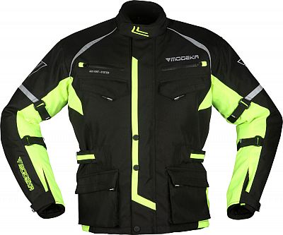 Modeka Tarex, Textiljacke wasserdicht - Schwarz/Neon-Gelb - XL von Modeka