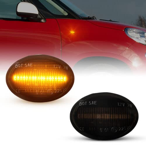 LED-Seitenblinker passend für Fiat | 500 + 500 C + 500 L | ab 2007+ Signallicht Canbus SMD Deckenleuchte rauchfarben von Modifycar