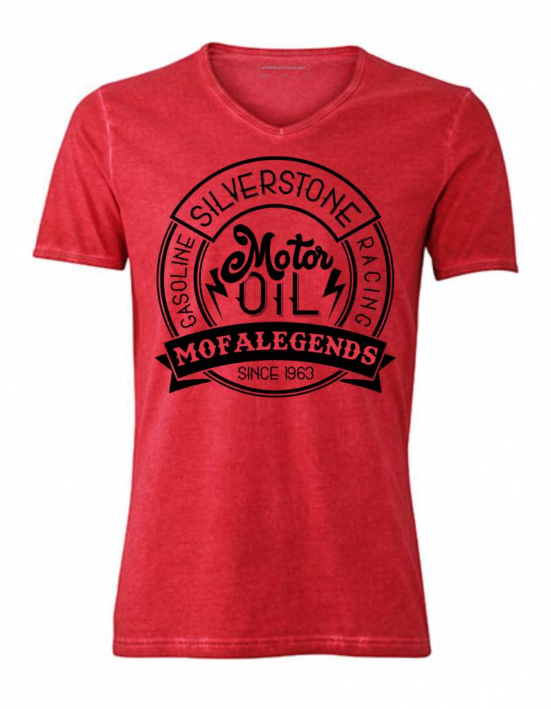 Mofa Legends Gasoline Racing Vintage T-Shirt Chili Red von Mofalegends