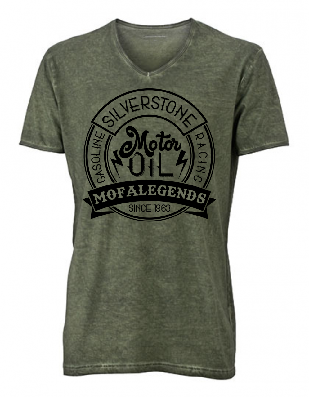 Mofa Legends Gasoline Racing Vintage T-Shirt Dusty Olive von Mofalegends