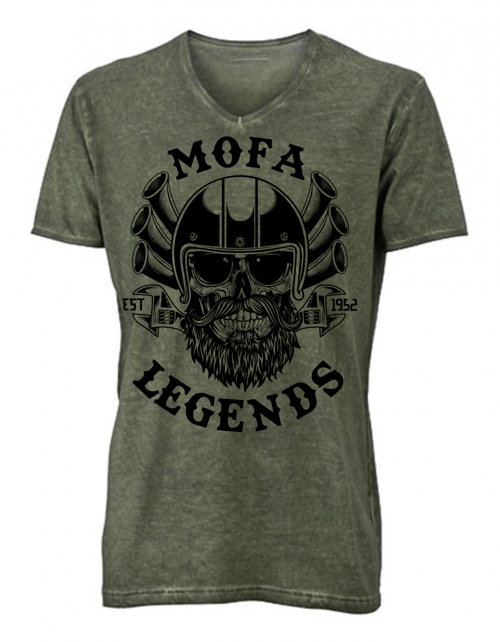 Mofa Legends Power Booster Vintage T-Shirt Dusty Olive von Mofalegends