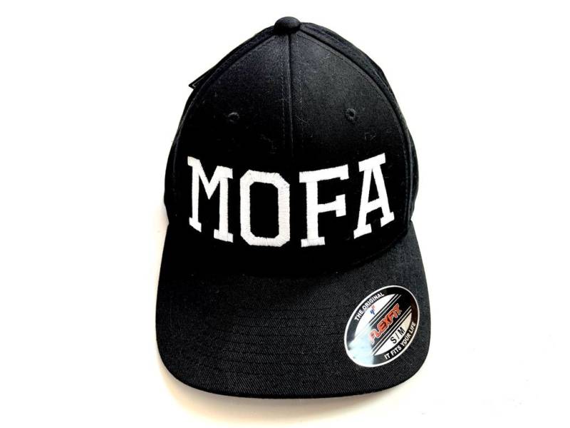 Original FLEXFIT Baseball Cap schwarz mit besticktem MOFA Logo von Mofalegends