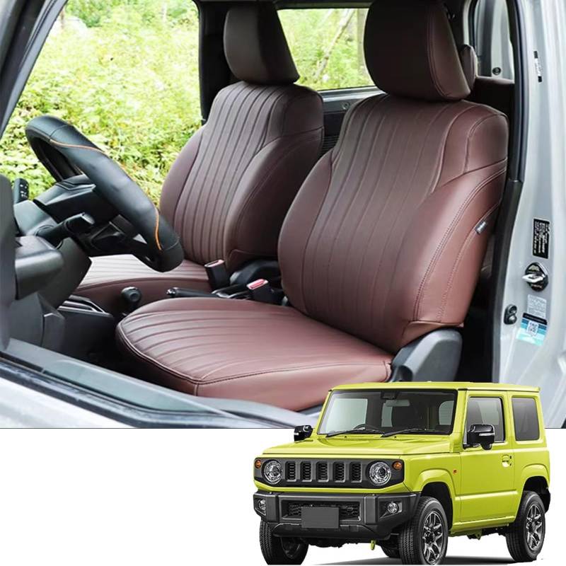 Autositzbezug aus Nappaleder, geeignet für Suzuki Jimny JB64 JB74 2019-2024, Vorder- und Rücksitzschutz, Autositzbezug Airbag-kompatibel, hochwertiger wasserdichter Sitzbezug, mehrere Farboptionen von Mohialet