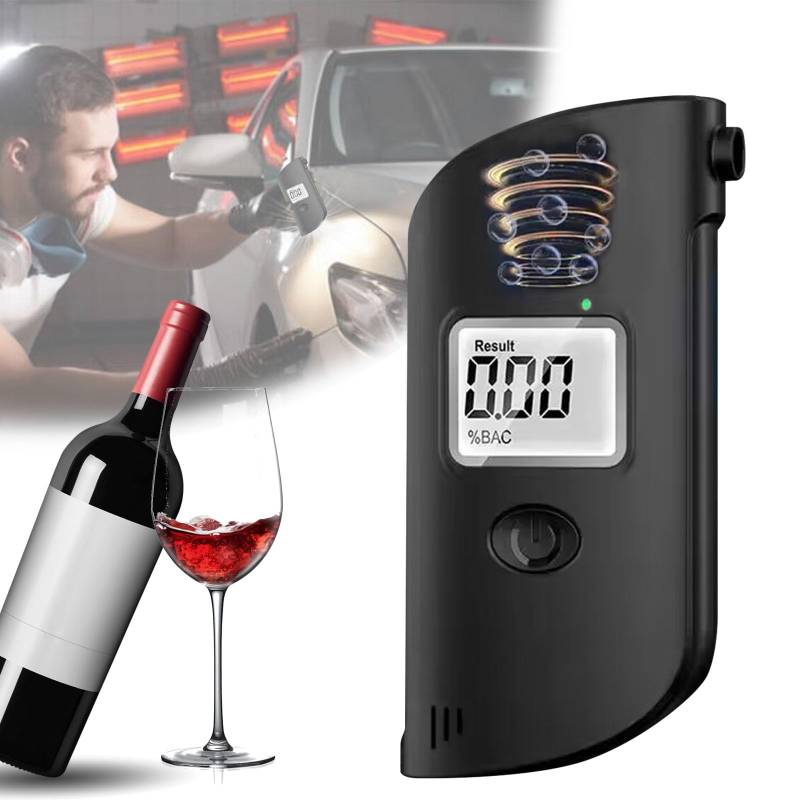 Mokeum Alkoholtester, Alkoholtester Polizeigenau, LCD Alkoholtester, Tragbarer Atemanalysator Alkoholtester mit LED-Licht, hohe Genauigkeit Alkoholdetektor von Mokeum