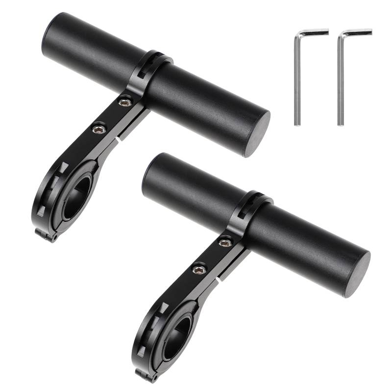 Molain Fahrrad Lenker Extender, 2pcs Aluminiumlegierung Lenker Erweiterung, Fahrrad Lenker Verlängerung Halterung Einzelclip-Lenkerverlängerung für Motorräder, zur Befestigung von Tacho Licht(schwarz) von Molain