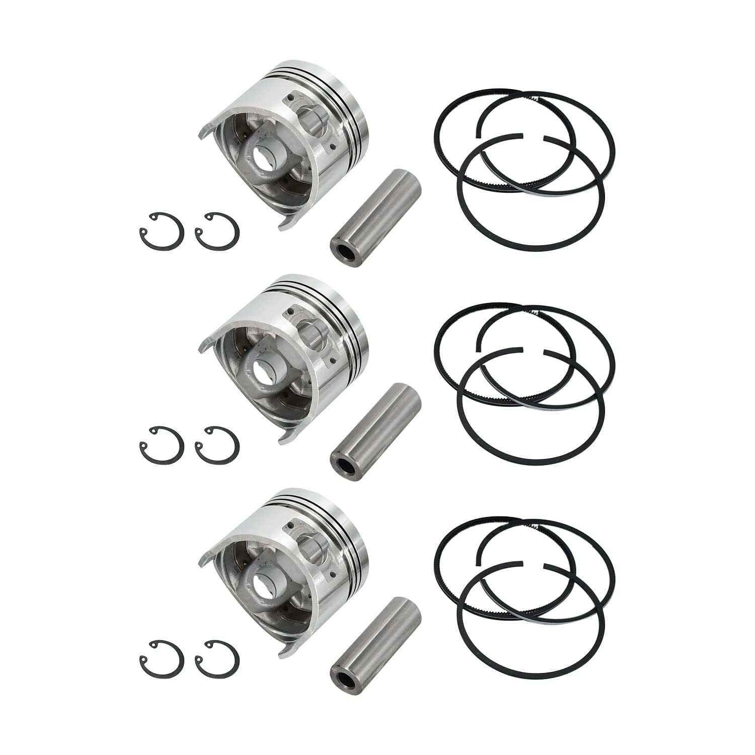 Molloparts Kolben- und Kolbenring-Set, STD, 78 mm, kompatibel mit Kubota-Motor D1105 Traktoren B3300U B7800HSD F3680 KX71 KX71H B2910HSD B3030HSD B3030HSDC B3200HSD von Molloparts