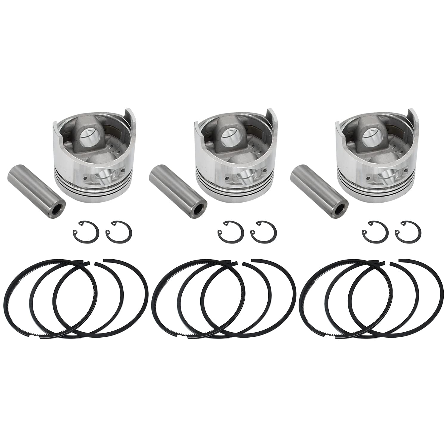 Molloparts Kolben- und Kolbenring-Set STD 78 mm, kompatibel mit Kubota Traktoren B2910HSD B3030HSD B3030HSDC B3200HSD B3300U B7800HSD F3680 KX71 KX71H Motor D1105 von Molloparts