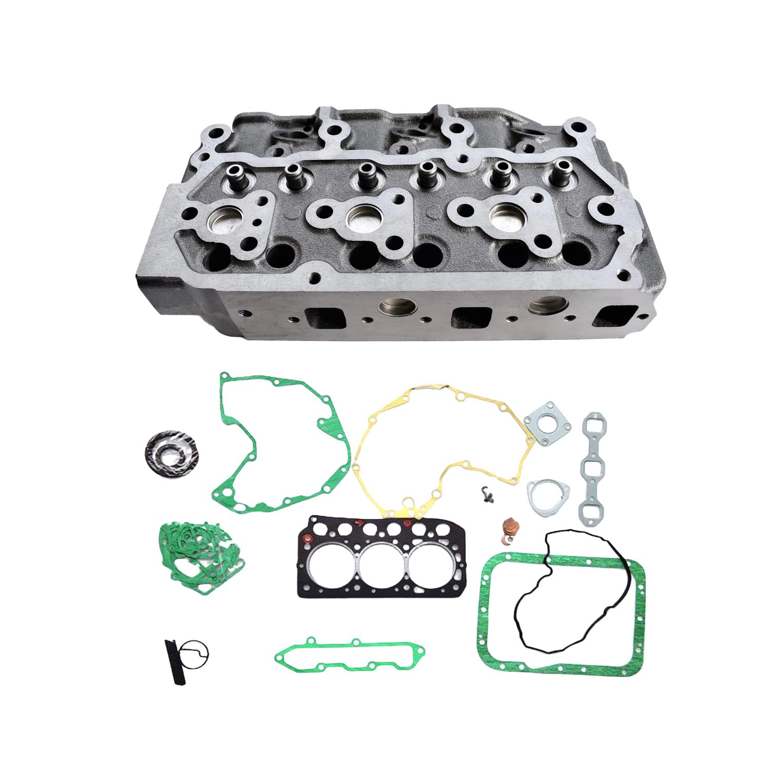 Molloparts Zylinderkopf und kompletter Dichtungssatz kompatibel mit Mitsubishi Motor S3L S3L2 kompatibel mit Caterpillar Bagger 302.5C von Molloparts