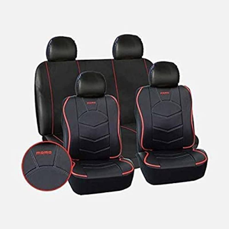 MOMO KOMPLETT-SET AUTOSITZBEZUG 11 PIÈCES SCHWARZ/ROT von Momo