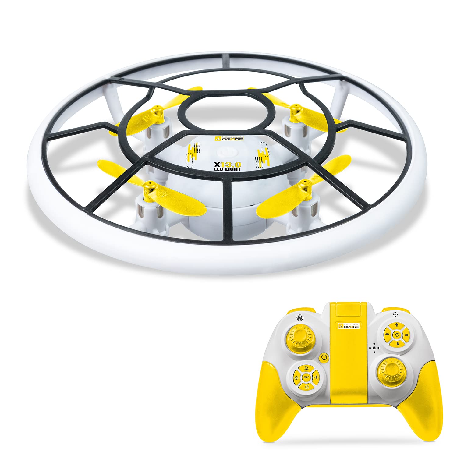 MONDO Motors - Drohne X13.0 LED LIGHT, RC Hubschrauber UFO mit LED-Licht Flugzeug Spielzeug Lenkrad für Kinder 3 4 5 6 7 8 Jahre Ferngesteuertes Spielzeug 63709 von Mondo