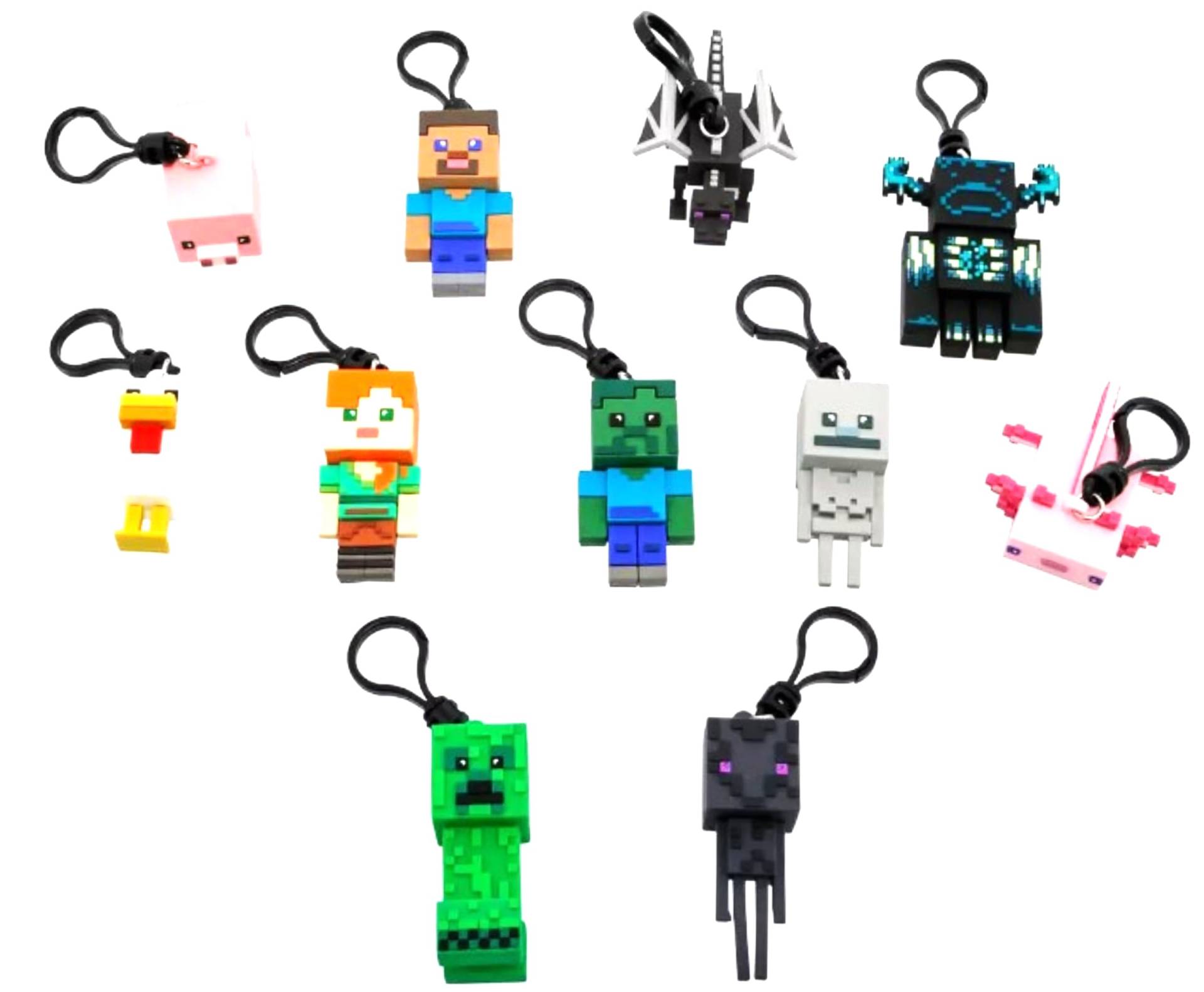 3D-Schaumstoff-Taschenclip, kompatibel mit Minecraft, Figurentaschenclip, Serie 1, 3D-Schaumstoff-Figur, Taschen-Clip in Blindtasche, Schlüsselanhänger, zufällige Tasche pro Bestellung, mehrfarbig, von Monogram