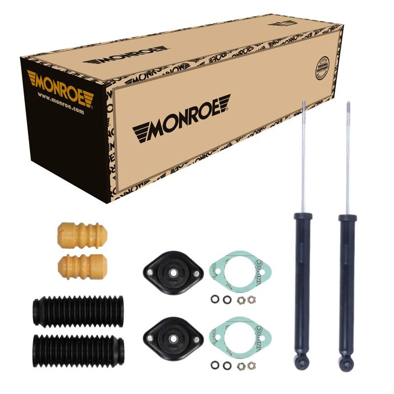 Monroe 2 Stoßdämpfer Hinten + Domlager und Staubschutz passend für BMW 3 Compact E46 von Monroe Bundle