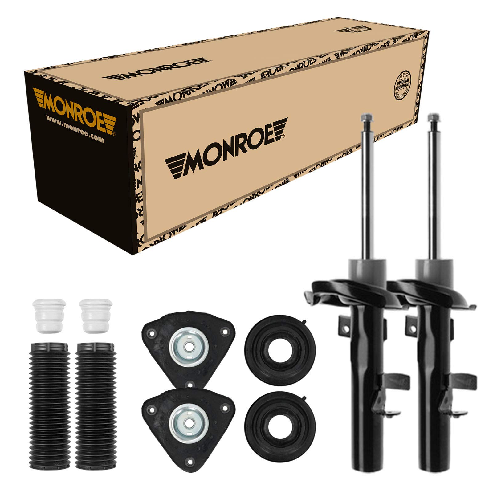 Monroe 2 Stoßdämpfer Vorne + Domlager und Staubschutz passend für Ford Focus 3 von Monroe Bundle