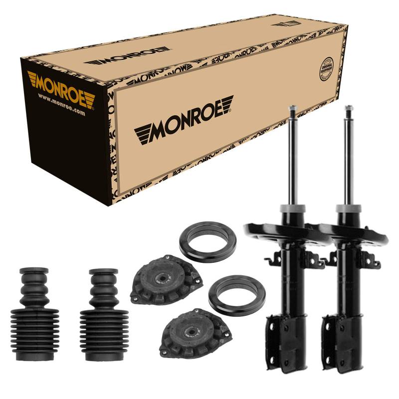 Monroe 2 Stoßdämpfer Vorne + Domlager und Staubschutz passend für Renault Megane 3 BZx von Monroe Bundle