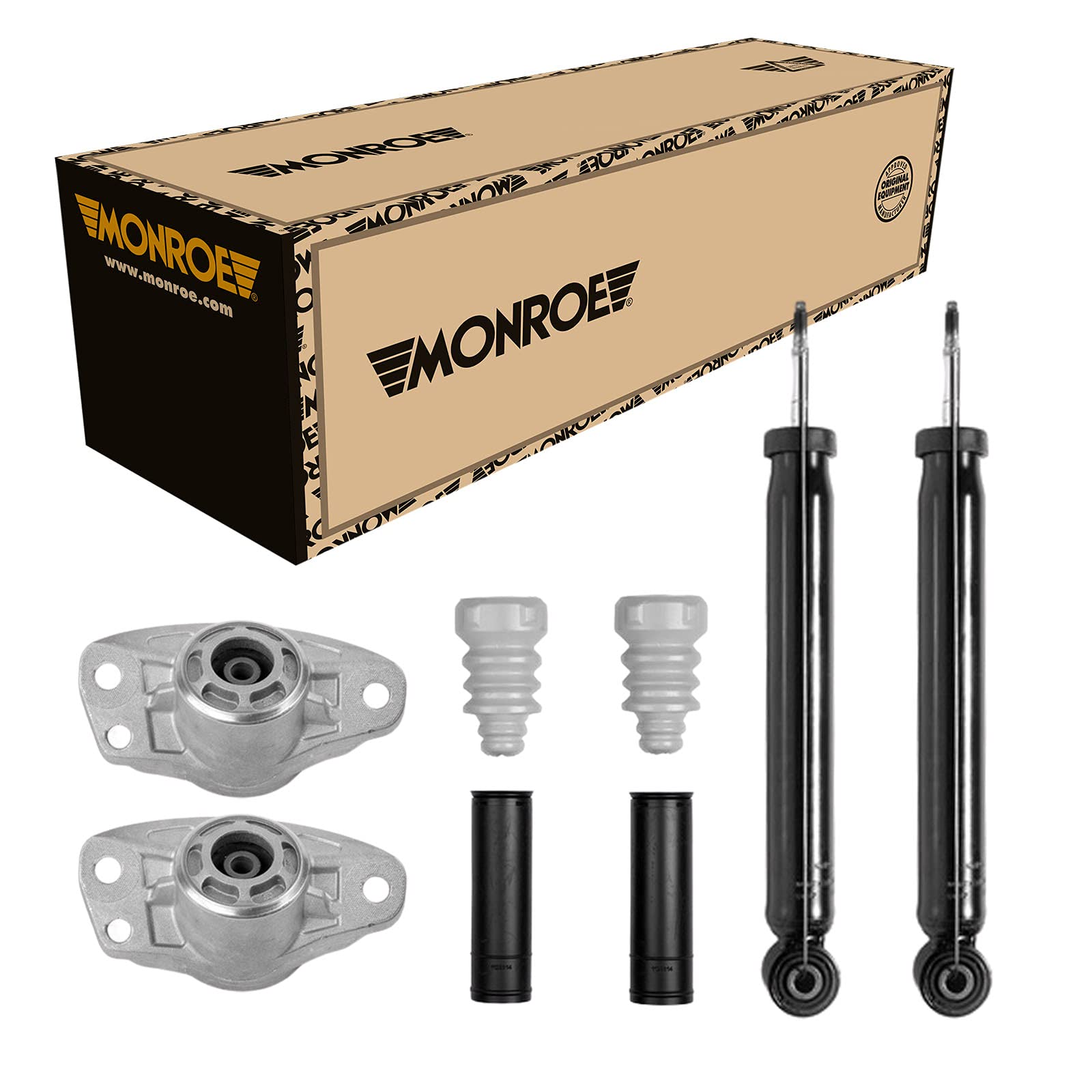 Monroe Stoßdämpfer Hinten passend für + Domlager Staubschutz passend für VW Golf 5 1K1 Golf Plus von Monroe Bundle