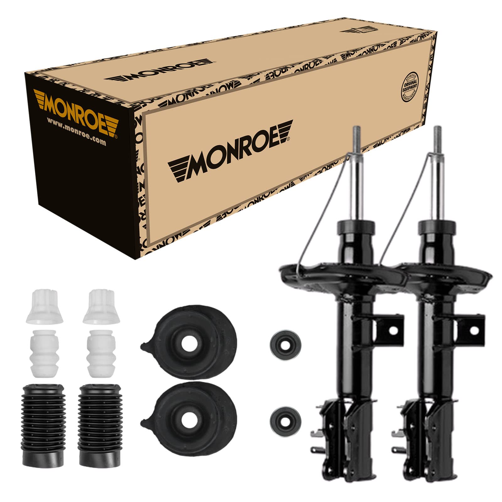 Monroe Stoßdämpfer Vorne + Domlager Staubschutz für Fiat 500 312x 500 100 312x von Monroe Bundle