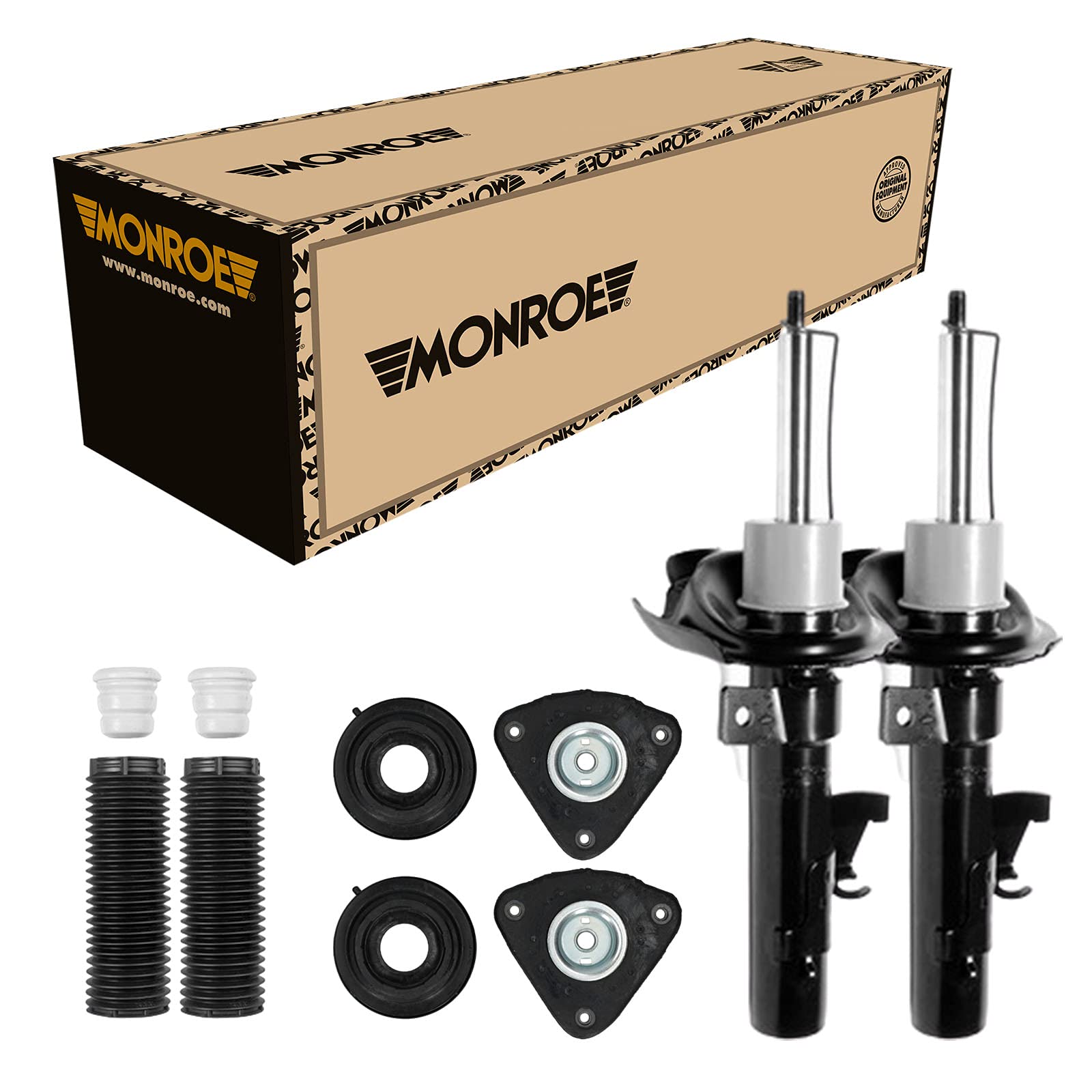 Monroe Stoßdämpfer Vorne + Domlager Staubschutz passend für Ford C-Max DM2 Focus 2 von Monroe Bundle