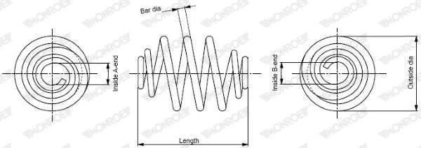 Fahrwerksfeder Hinterachse Monroe SP0485 von Monroe