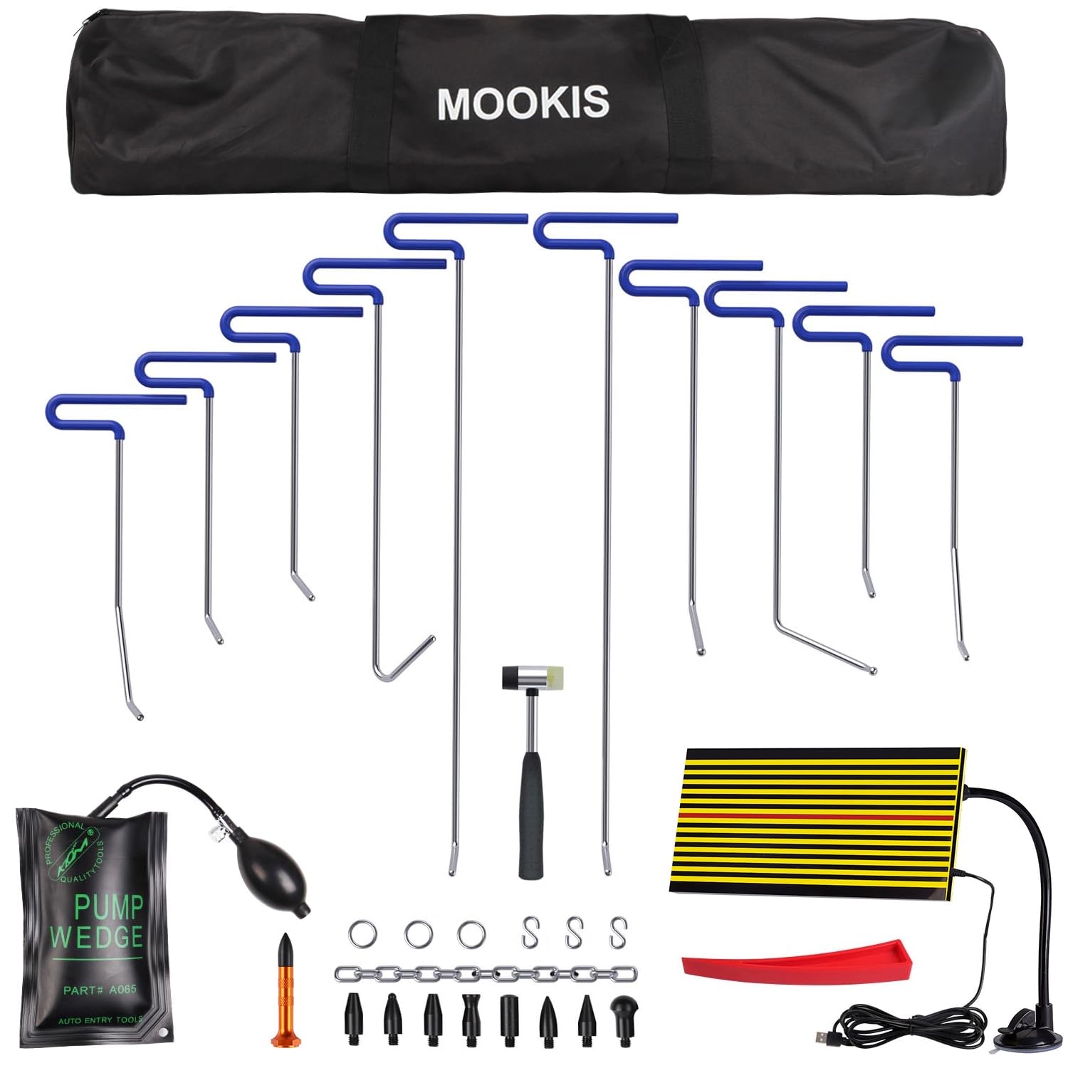 Mookis Dellen Reparaturset Auto 31PCS Ausbeulwerkzeug Hagelreparaturset mit 10PCS Hebel Wird zur Reparatur von Auto und Türbeulen Verwendet von Mookis