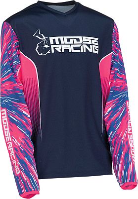 Moose Racing Agroid S22, Trikot Jugend - Dunkelblau/Pink/Blau - M von Moose Racing