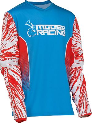 Moose Racing Agroid S22, Trikot Jugend - Hellblau/Rot/Weiß - S von Moose Racing