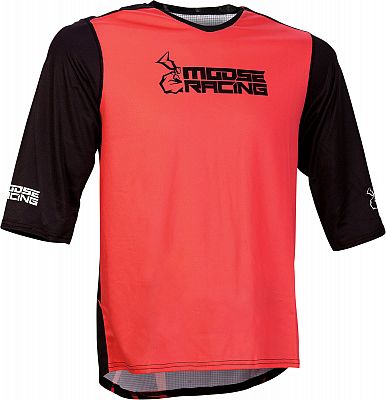 Moose Racing Mountain, MTB-Trikot 3/4-Arm - Schwarz/Rot - L von Moose Offroad