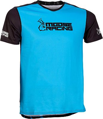 Moose Racing Mountain, MTB-Trikot kurzarm - Schwarz/Blau - L von Moose Racing