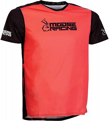 Moose Racing Mountain, MTB-Trikot kurzarm - Schwarz/Rot - S von Moose Racing