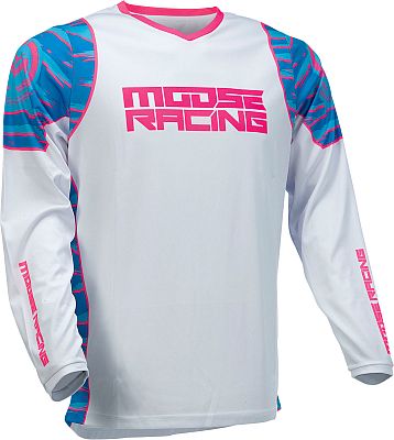 Moose Racing Qualifier S22, Trikot - Weiß/Blau/Pink - 5XL von Moose Racing