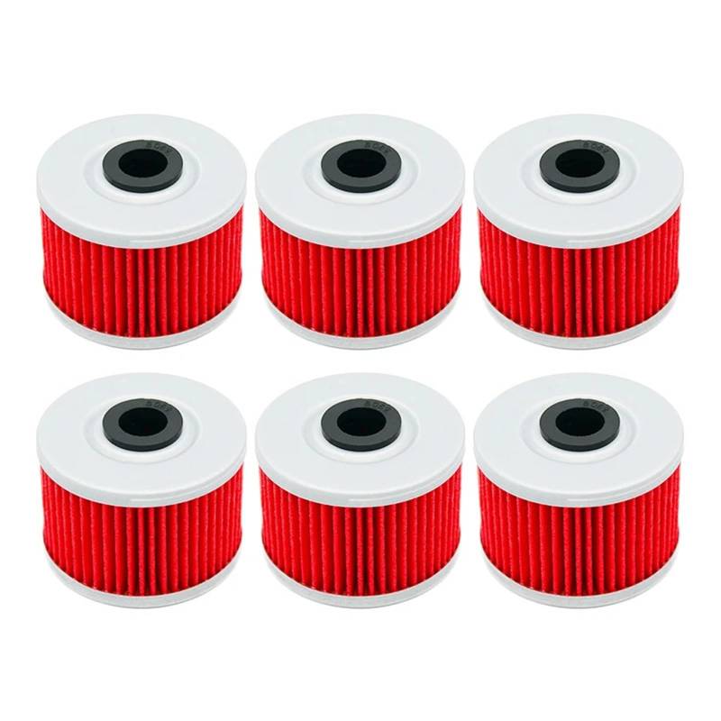 2/4/6 Stück Ölfilter for KLX110 KLX125 KLX250 KLX 125 250 D-Tracker KLX140 KLX150 KLX250R KLX250S KLX300R KLX450R(Red-6 pcs) von Mooyaya