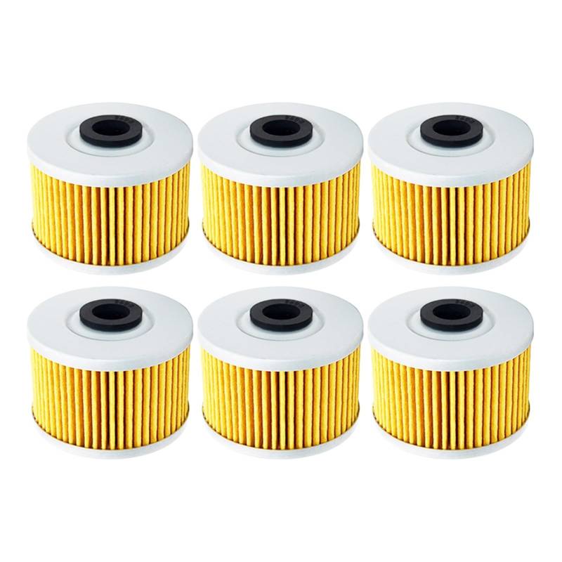 2/4/6 Stück Ölfilter for KLX110 KLX125 KLX250 KLX 125 250 D-Tracker KLX140 KLX150 KLX250R KLX250S KLX300R KLX450R(Yellow-6 pcs) von Mooyaya