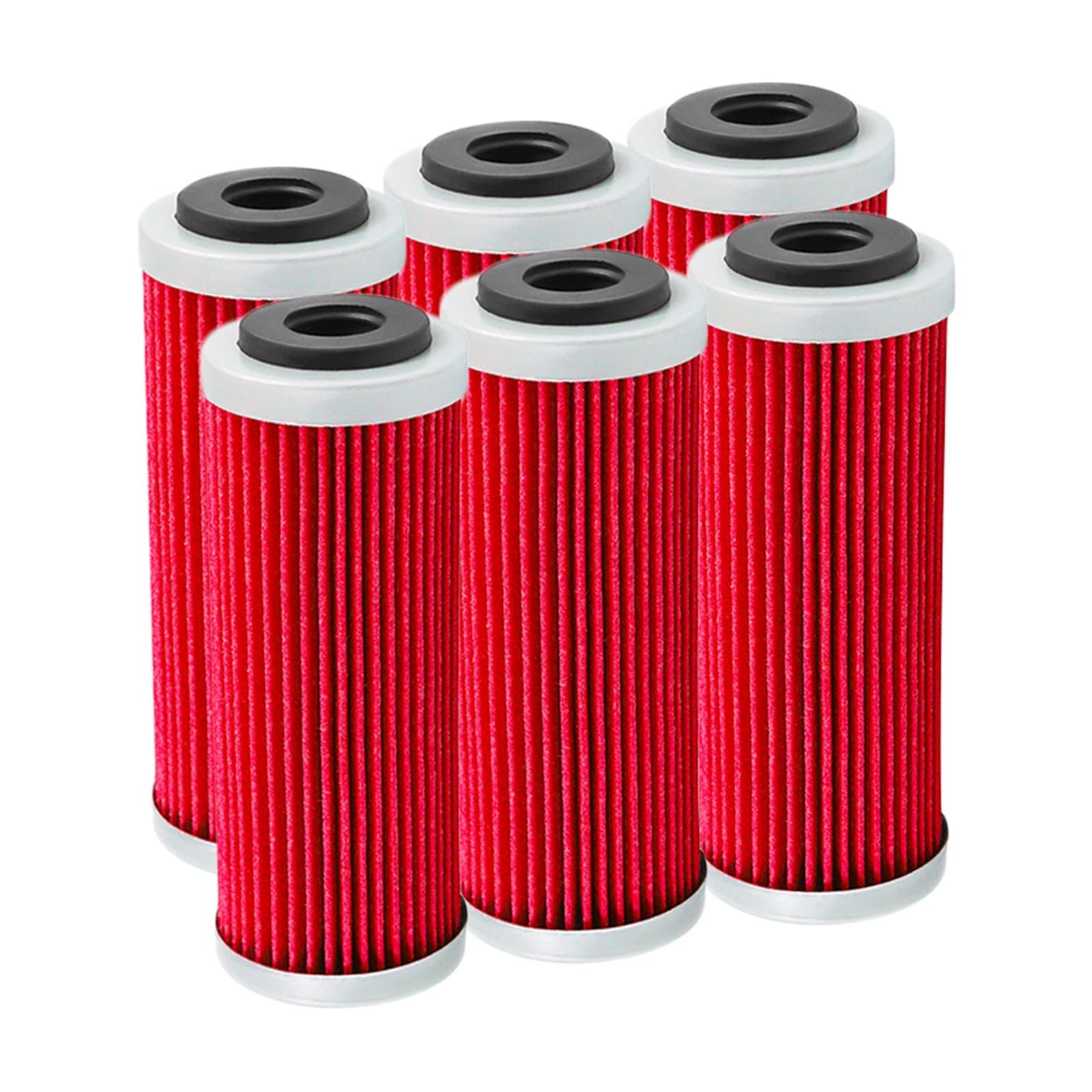 4/6 Stück Motorrad-Ölfilter for SX SXF SXS EXC EXC-F EXC-R XCF XCF-W XCW SMR250 300 350 400 450 500 505 530 2007–2020(6pcs-red) von Mooyaya