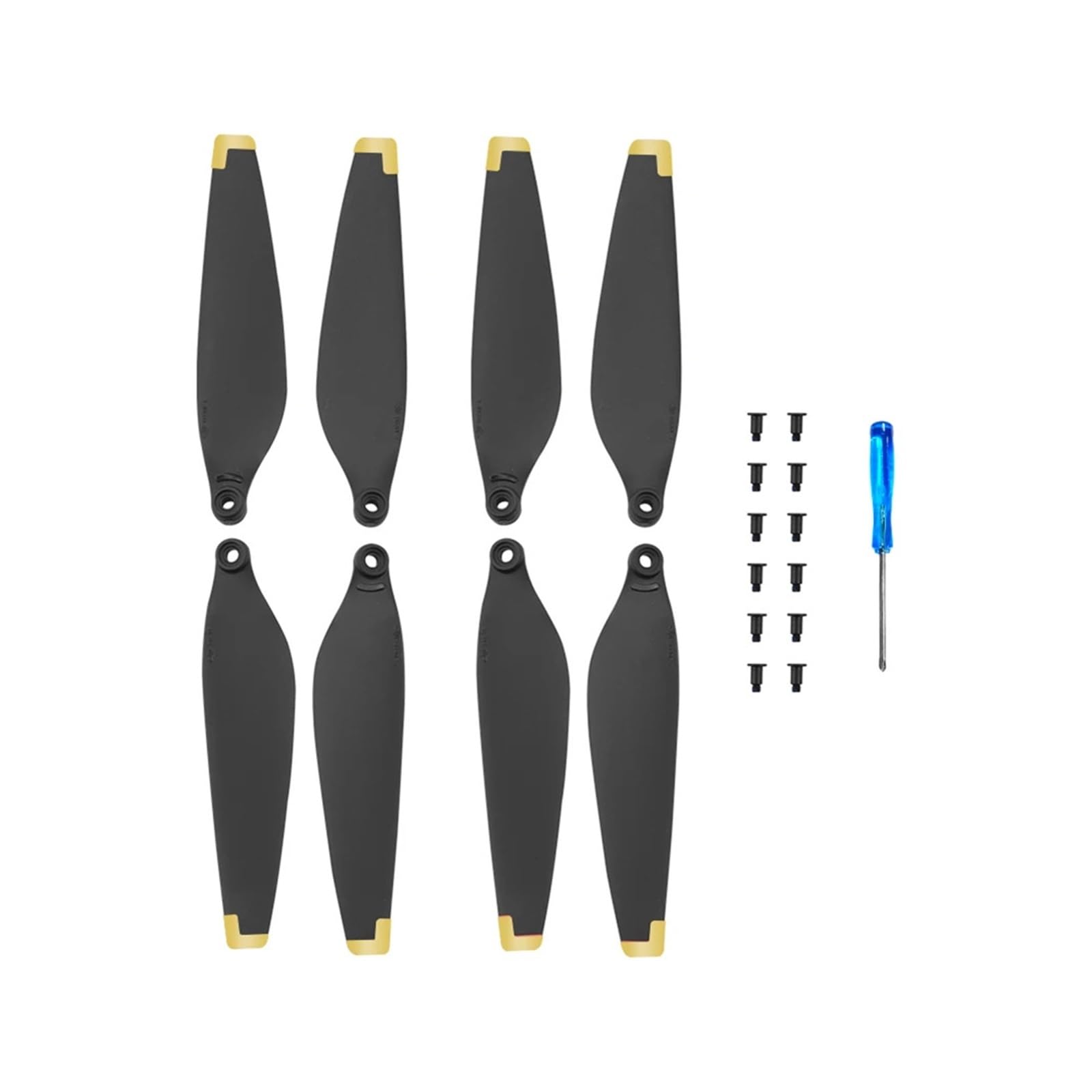 Drone Propeller Blade Ersatzteile PC Drone Props Blade Ersatz mit Schraubendreher Schraube Zubehör for D-JI Mini 3(Gold) von Mooyaya