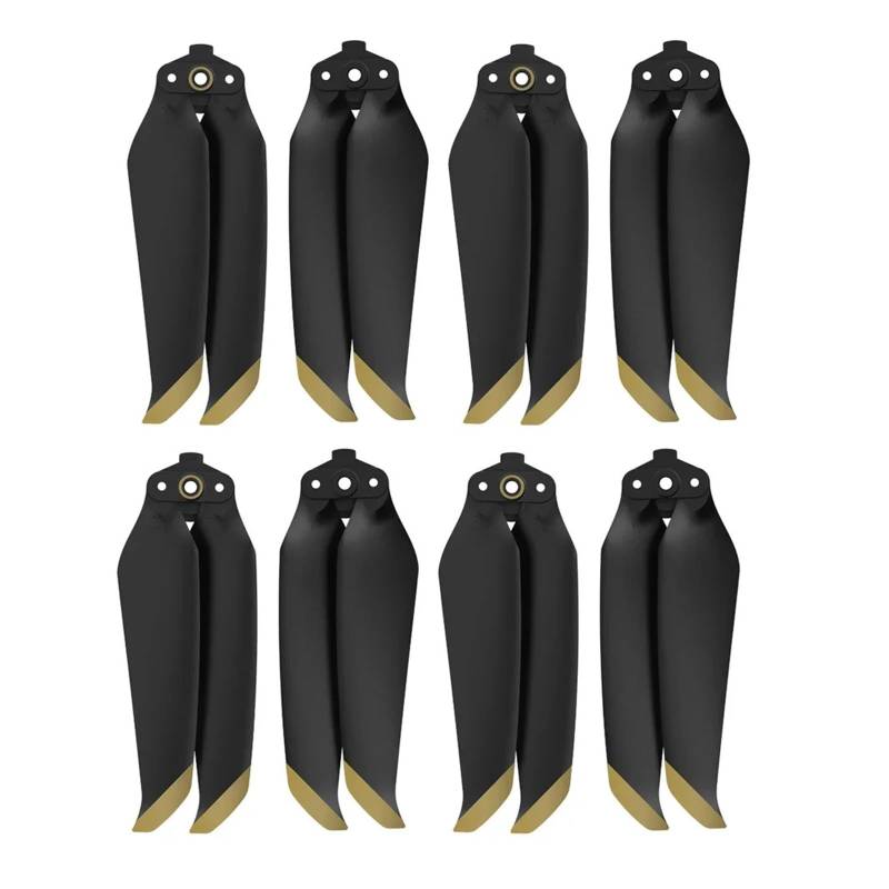 For D-JI Mavic Air 2/2S Low-Noise Props Propeller 7238 Props Blade Faltbare Quick Release Propeller for Mavic Air 2 2S Zubehör(Black Gold 8pcs) von Mooyaya