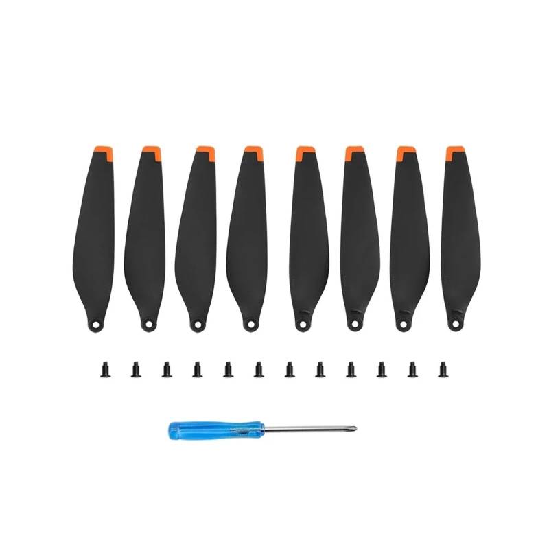 Mini 3 Propeller 6030F Geräuscharme Drohne Leichte Flügelventilatoren Ersatzteil Schnellspanner for D-JI Mini 3 Reparaturzubehör(Black Orange 8pcs) von Mooyaya