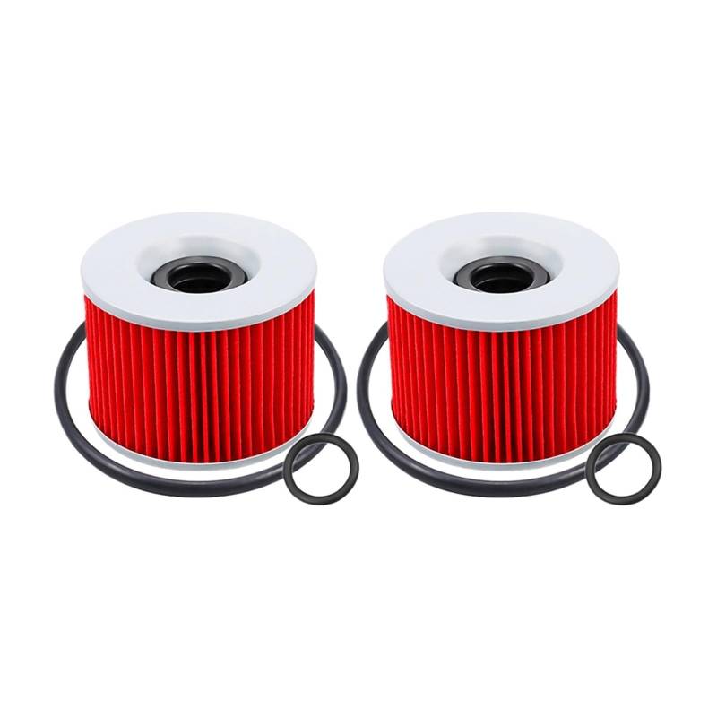 Motorrad-Ölfilter for FZ700 Genesis FZ 750 FZR750 FZR750R FZR 1000 FZX700 Fazer FZX750 FJ1100 FJ1200 XJR1200 XJR1300(Red-2 pcs) von Mooyaya