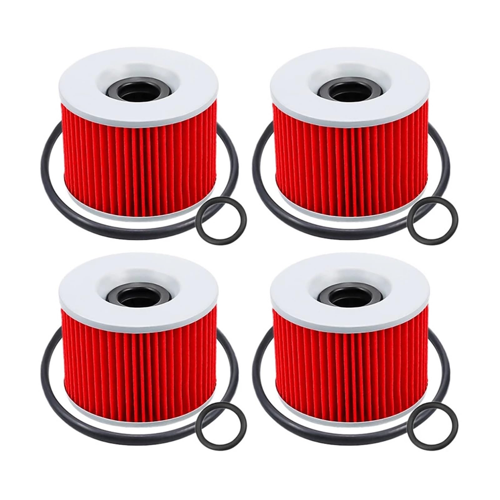 Motorrad-Ölfilter for FZ700 Genesis FZ 750 FZR750 FZR750R FZR 1000 FZX700 Fazer FZX750 FJ1100 FJ1200 XJR1200 XJR1300(Red-4 pcs) von Mooyaya