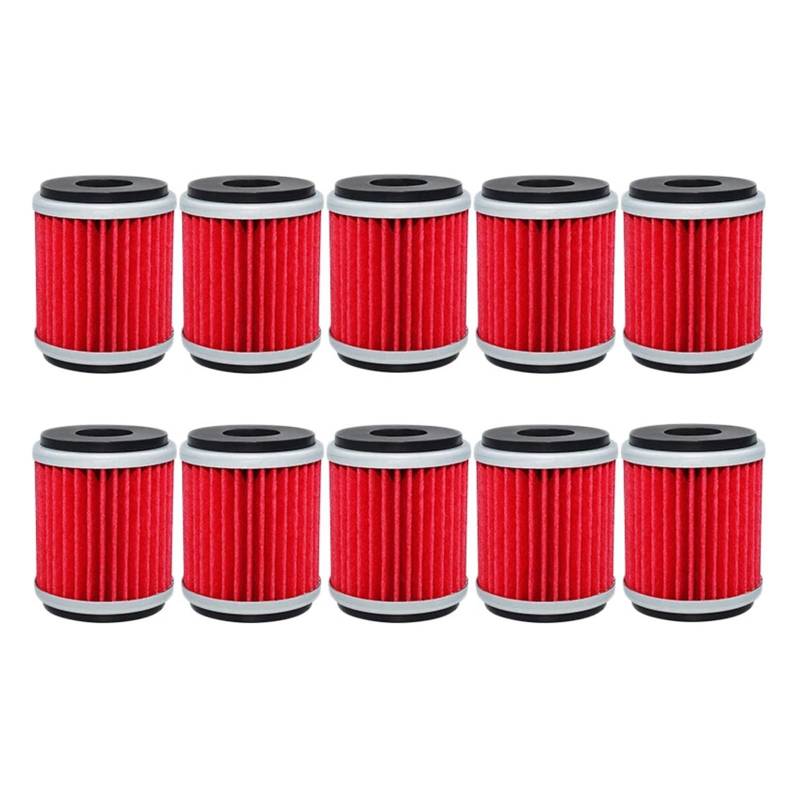 Motorrad-Ölfilter for MT125 YZF R125 R15 VP125 YP125 Xmax XG250 XT250 YBR250 CZD300 T110 Crypton Tricity 292(10pcs-red) von Mooyaya