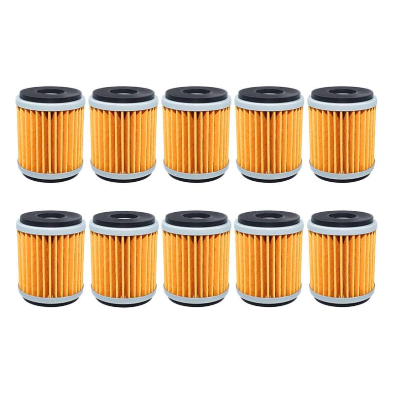 Motorrad-Ölfilter for MT125 YZF R125 R15 VP125 YP125 Xmax XG250 XT250 YBR250 CZD300 T110 Crypton Tricity 292(10pcs-yellow) von Mooyaya