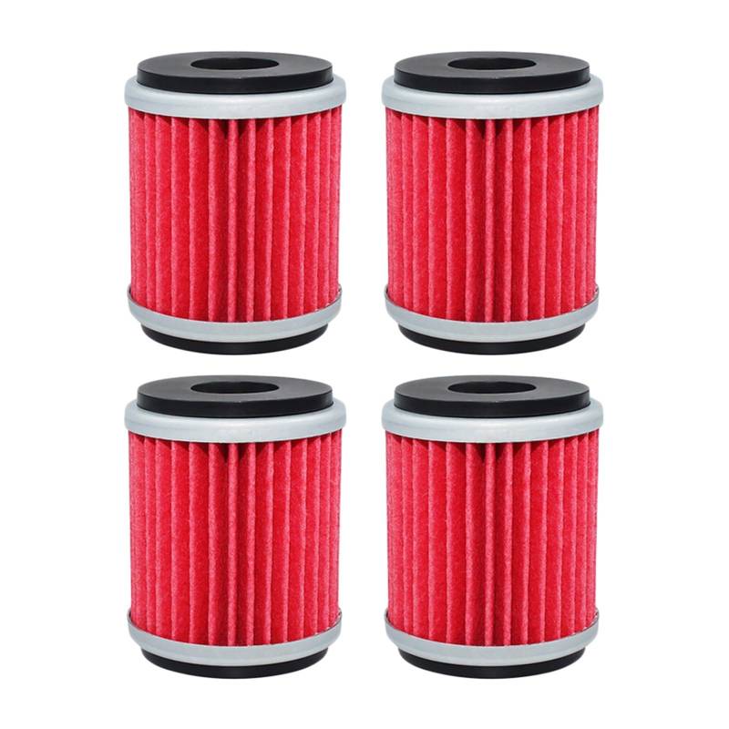 Motorrad-Ölfilter for MT125 YZF R125 R15 VP125 YP125 Xmax XG250 XT250 YBR250 CZD300 T110 Crypton Tricity 292(4pcs-red) von Mooyaya