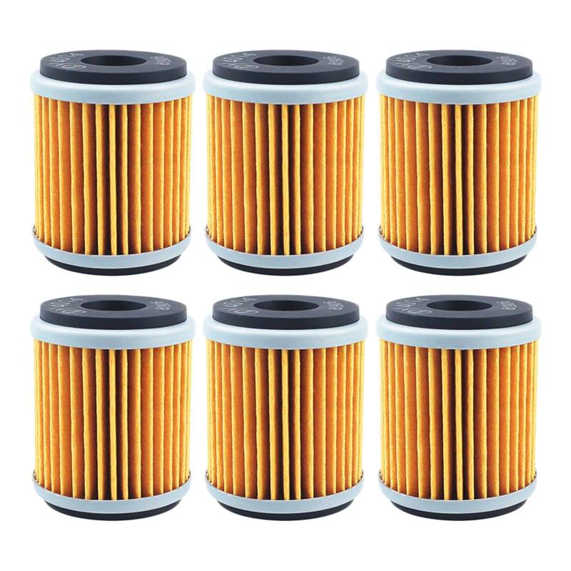 Motorrad-Ölfilter for MT125 YZF R125 R15 VP125 YP125 Xmax XG250 XT250 YBR250 CZD300 T110 Crypton Tricity 292(6pcs-yellow) von Mooyaya