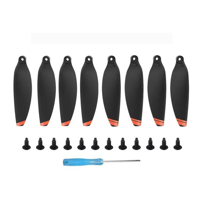 Propeller for D-JI Mini 1 Drone Licht Gewicht 4726F CW CCW Requisiten Klinge Flügel Fans Ersatzteile for D-JI Mini 1 Reparatur Zubehör(Black Orange 8pcs) von Mooyaya