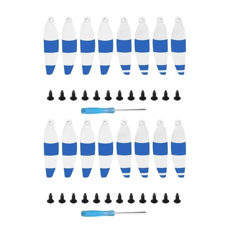 Propeller for D-JI Mini 1 Drone Licht Gewicht 4726F CW CCW Requisiten Klinge Flügel Fans Ersatzteile for D-JI Mini 1 Reparatur Zubehör(White Blue 16pcs) von Mooyaya