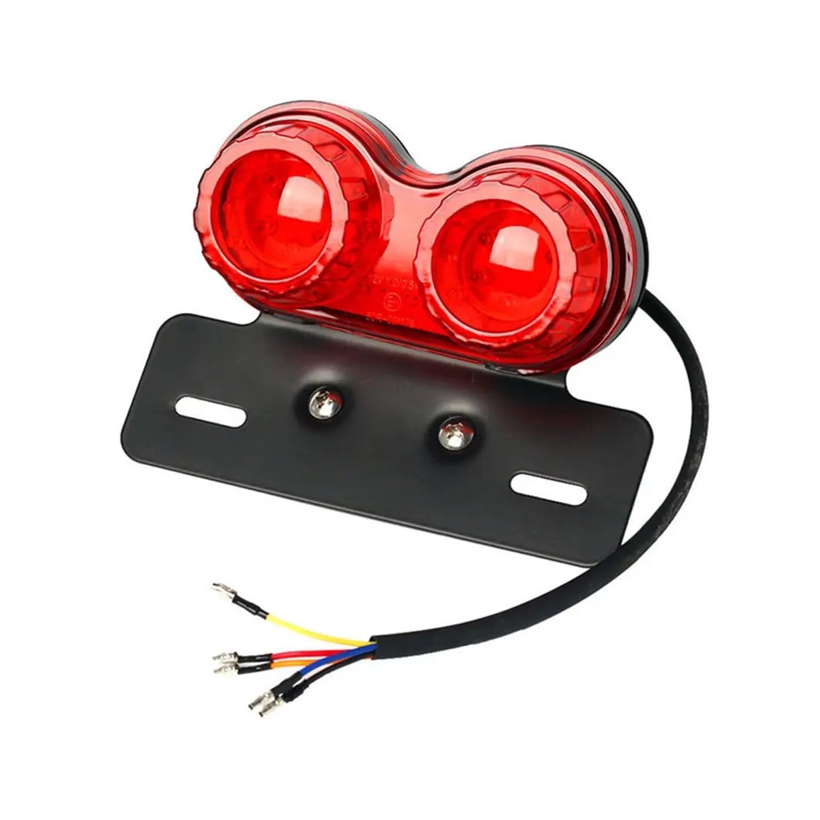 Universal 12V Motorrad Bremse Rücklicht Signal Lichter Rücklicht mit Kennzeichen Halterung(Red) von Mooyaya